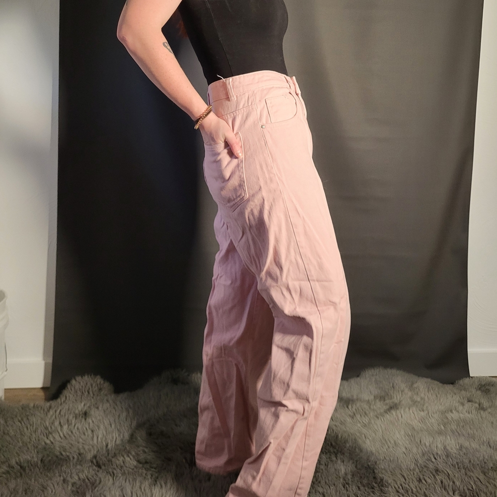 Refuge Denim Blush Wide-Leg Trousers